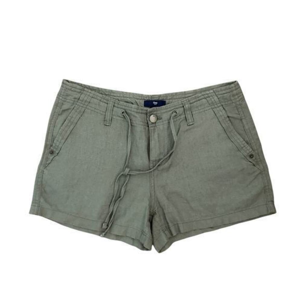 Gap Linen Green Draw String Waist Shorts with Pockets - 0